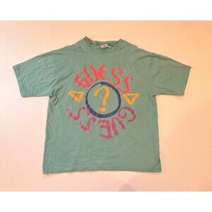 Vintage 90’s Guess spellout Jeans USA bright colors OSFA Blue